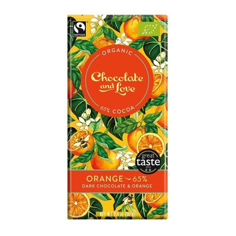 Fairtrade 65% pure chocolade met sinaasappel