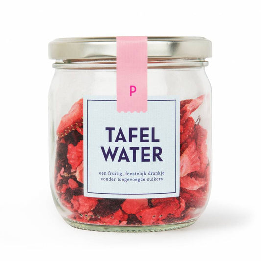 Tafel water met aardbei en hibiscus refill